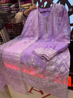 Luxury Chiffon Georgette Embroidered Party Wear